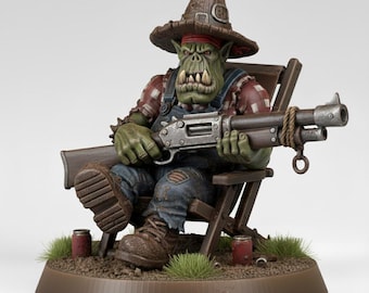 Orc Redneck Warboss Tabletop Sci Fi Orcs Marines Wargaming Proxy 3D Printed Resin