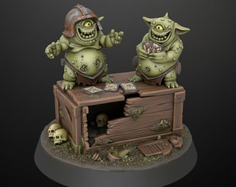 Grimdark Grot Runts - miniatuur sci-fi ruimteorc-proxy op tafelblad 3D-geprint