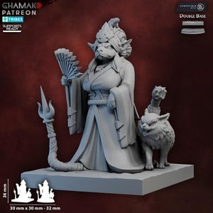 ムサボリ - 月を喰らう者 - ガマク - 日本のファンタジー侍卓上ミニチュアプロキシ 32 mm