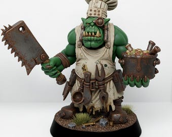 Orc Chef Warboss Tabletop Sci Fi Orcs Marines Wargaming Proxy 3D Printed Resin