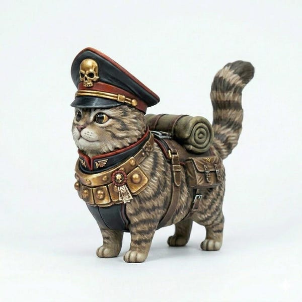 Grimdark Cat Guard Model Gift Tabletop Sci Fi Wargaming Proxy