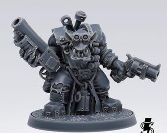 Smuggod Akimbo - Space Orcs - 3D-geprint miniatuur tafelblad Sciencefiction