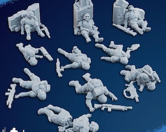 Ofiary Straży Wolności - Miniatury drukowane w żywicy 3D, figurki stołowe, science fiction, Imperial Proxy Guard