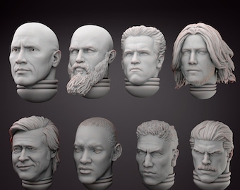Celebrity Space Solider Heads Tabletop Sci Fi Miniature Wargaming Proxy
