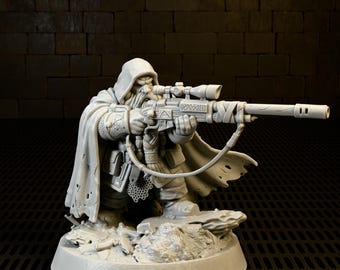 Tireur d'élite nain - Grimdark Trench Proxy miniature - Jeux de guerre de science-fiction sur table