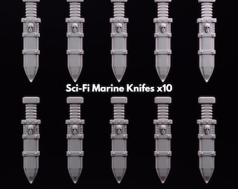 10 couteaux marins de table Sci-Fi - Embouts de kitbash personnalisés