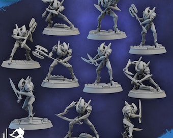 Gardes d'éclats avec lames - Elfes de l'espace miniatures Proxy Xeno Model Jeux de guerre sur table