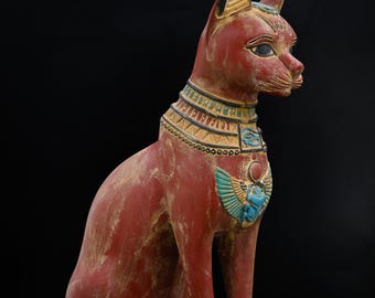 エジプトの女神バステト猫の大きな像（黒）エジプト製 - Etsy 日本