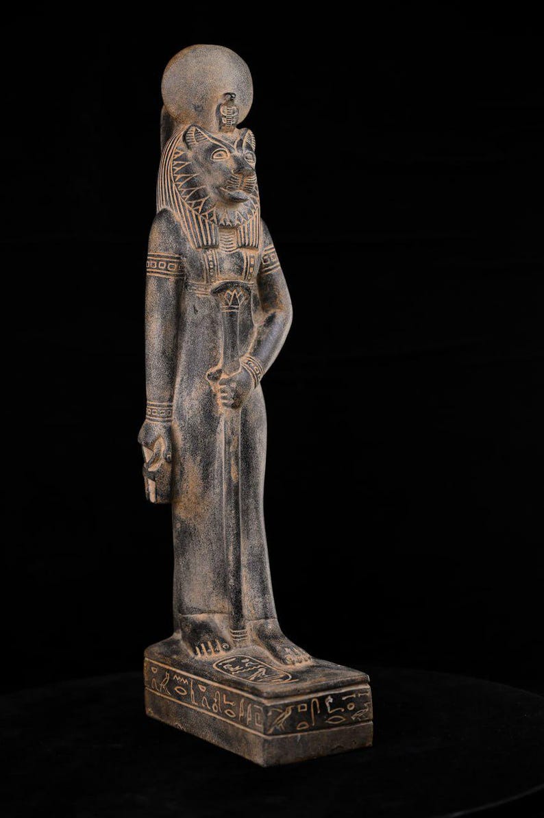 Large Statue of Goddess Sekhmet Standing, Egyptian Art Handcrafted ...