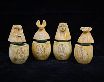 エジプトのカノプス壺：ホルスの息子セット、エジプト製 - Etsy 日本