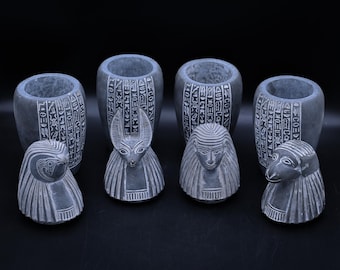 エジプトのカノプス壺：ホルスの息子セット、エジプト製 - Etsy 日本