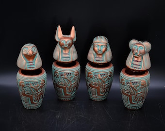⭐️古代エジプト風陶器壺　おしゃれ 手作りエジプトのカノプス壺：ファラオの遺物の室内装飾 - Etsy 日本