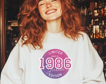 Personalized gift for daughter, sweatshirt with name + year of birth, birthday gift for girlfriend, 18th birthday gifts for girls