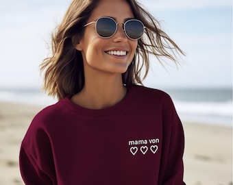 Mama Sweater personalized with hearts, Mama Sweater, Mama Sweatshirt, expectant mom announcement, Mother's Day, mother sweater, best mom