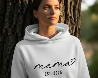 Bluza z kapturem dla mamy z nadrukiem roku, sweter dla mamy, prezent dla mamy, bluza dla mamy, ogłoszenie o przyszłej mamie, Dzień Matki