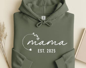 Bluza z kapturem dla mamy z nadrukiem roku, sweter dla mamy, prezent dla mamy, bluza dla mamy, ogłoszenie o przyszłej mamie, Dzień Matki