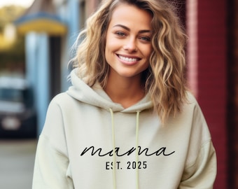 Bluza z kapturem dla mamy z nadrukiem roku, sweter dla mamy, prezent dla mamy, bluza dla mamy, ogłoszenie o przyszłej mamie, Dzień Matki