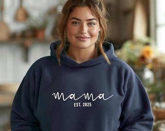 Bluza z kapturem dla mamy z nadrukiem roku, sweter dla mamy, prezent dla mamy, bluza dla mamy, ogłoszenie o narodzinach przyszłej mamy, Dzień Matki, sweter z serduszkiem