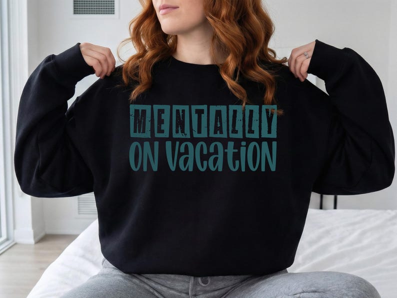 Trendy mental health quote design for burnout humor apparel.
Boho aesthetic text art for girls trip hoodies.
Distressed quote dtf file specifically for vacation apparel.