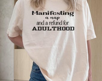 Manifestierendes Nickerchen PNG, sarkastisches Erwachsenen-Zitat, lustige müde Mutter Sublimation (digitaler Download)