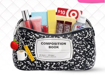 Paquete de plantillas de neceser de lujo, diseño de neceser de maquillaje con efecto ilusión, plantilla de monedero de papel para hacer tú mismo, archivos de estudio SVG PNG, estuche con cremallera imprimible