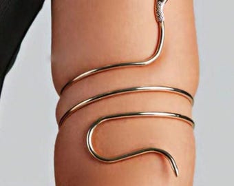 Adjustable Snake Arm Cuff, Boho Upper Arm Bracelet