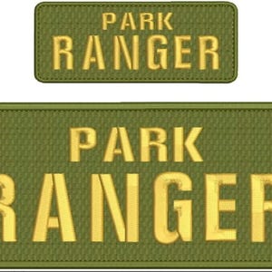 Park Ranger Embroidery Patch 10x4 and 5x2 inches