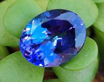 Oval Tanzanite Gemstone 10x8 MM 2.87 Carat Blue Violet Purplish Loose Stone for Pendant Ring Jewelry