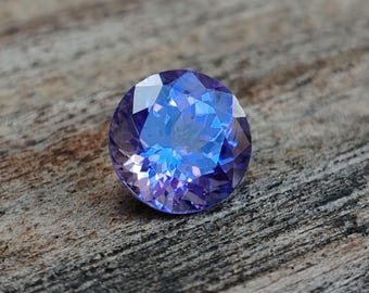 AAA Royal Blue Tanzanite 3.30Carat Round 9.x6.6mm | Intense Violet Sparkle Natural Stone with Slight Inclusion Collector Gem