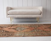11 39 7 x 3 39 4 Blue and Rust RUNNER rug Persian Rug, kitchen runner, Handmade rug, Wool Rug, 11x3