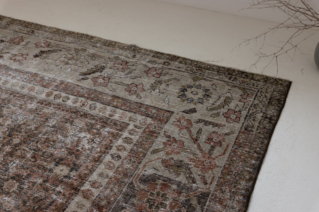 Beautiful Antique Persian Mahal Large Area Rug, 13x10, 1910, Hand