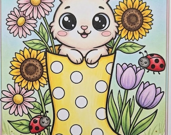 Coloring sheet Happy floral spring,Garden Adventures Creative & Fancy Spring