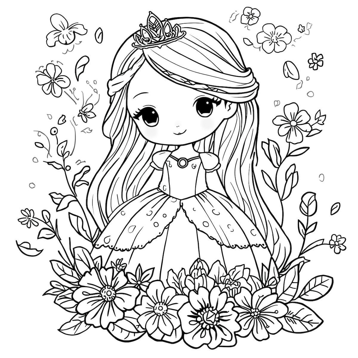 Princess Coloring Book, Kids Activity (digital Download, A4 Size - Etsy
