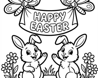 20 Easter Egg Coloring Pages for Kids, Printable Activity (Instant Download)