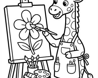 Happy Baby animal Zoo Coloring Book Digital Download PNG File