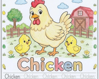 Trace the word and color the picture.