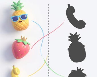 Creative Fruit Matching,Creative  Worksheet for kids