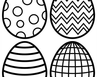 Easter Egg Coloring Pages for Kids, Printable Activity (Instant Download)