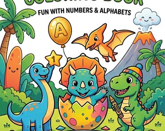 Bold and Easy Dinosaur Coloring Pages for Kids, SimpleToddler Preschool Coloring Book Printable (PDF)