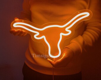 Longhorn Skull LED Neon Sign, Texas Wall Decor