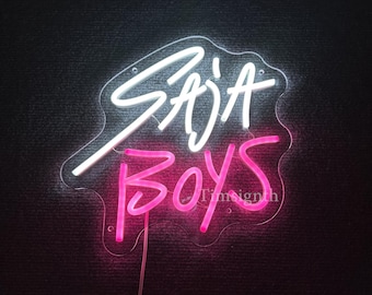 Saja Boys Neon Sign, Kpop Idol Group LED Light, Huntrix Fan Gift