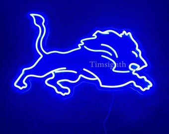 Detroit Lions Neon Sign Custom Football Team Wall Art Gift for Fan