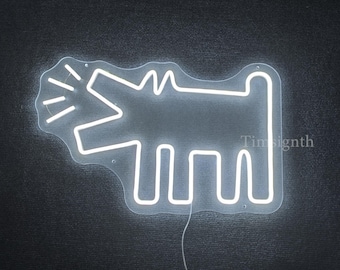 Barking Puppy LED Neon Sign, Dog Wall Art Light, Pet Gift