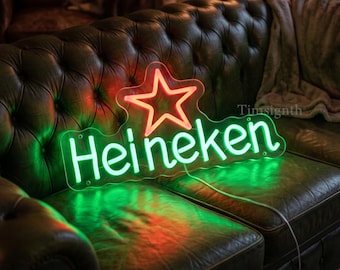 Heineken Neon Sign: Bar LED Wall Art (5V USB)