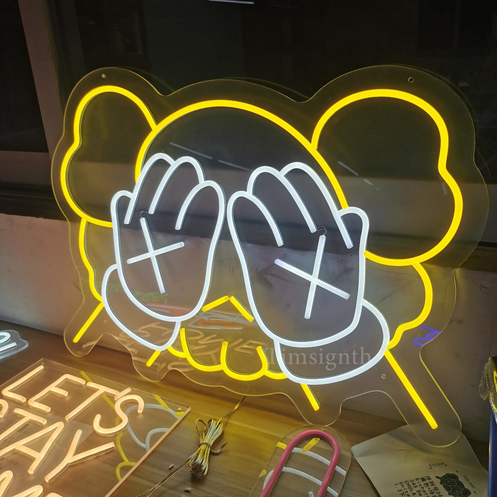 Kaws-inspired Neon Sign | Game Room Decor, Handmade LED Wall Decor - Etsy