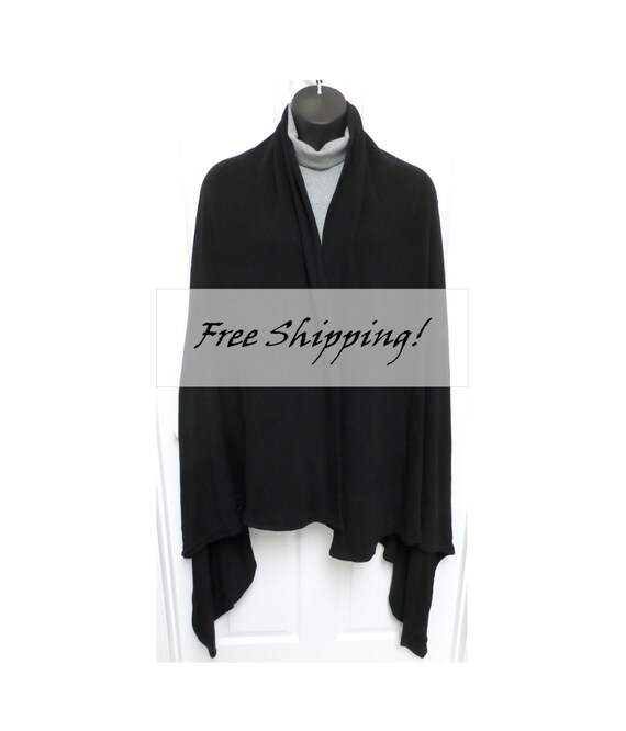 plus size black shawl