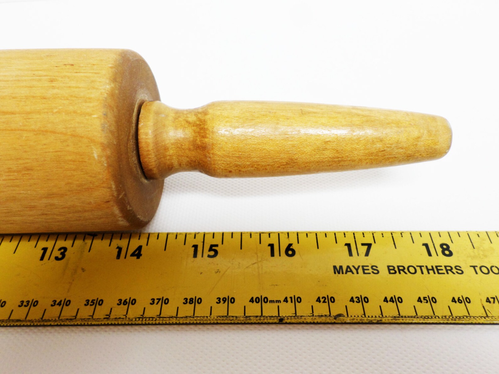 Wood Rolling Pin 18 in Solid Maple Ball Barring Vintage Free Etsy