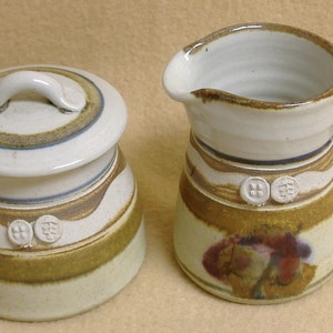 Hand Thrown Creamer & Sugar Set Studio Pottery