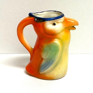 Czechoslovakian Porcelain Cream Pitcher Toucan Novelty Free Shipping!
