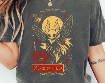 Camiseta Comfort Colors® Hollow Knight, Camiseta Silksong Hornet, Presente para Jogo Indie, Camiseta Gamer Feita por Fã, Camiseta Unissex para Jogos, Design Guerreiro Inseto